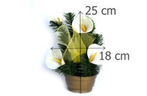 Kompozycja mała z kwiatów sztucznych - doniczka